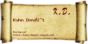 Kuhn Donát névjegykártya
